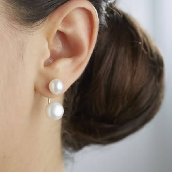 Double Pearl Earring Champagner main image 1