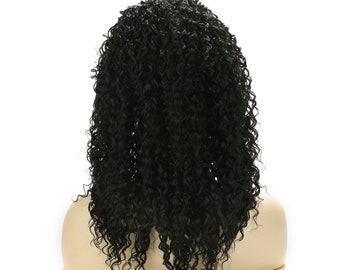 Quick Weave Synthetic Curly Half Wig (#1B Natural Black)