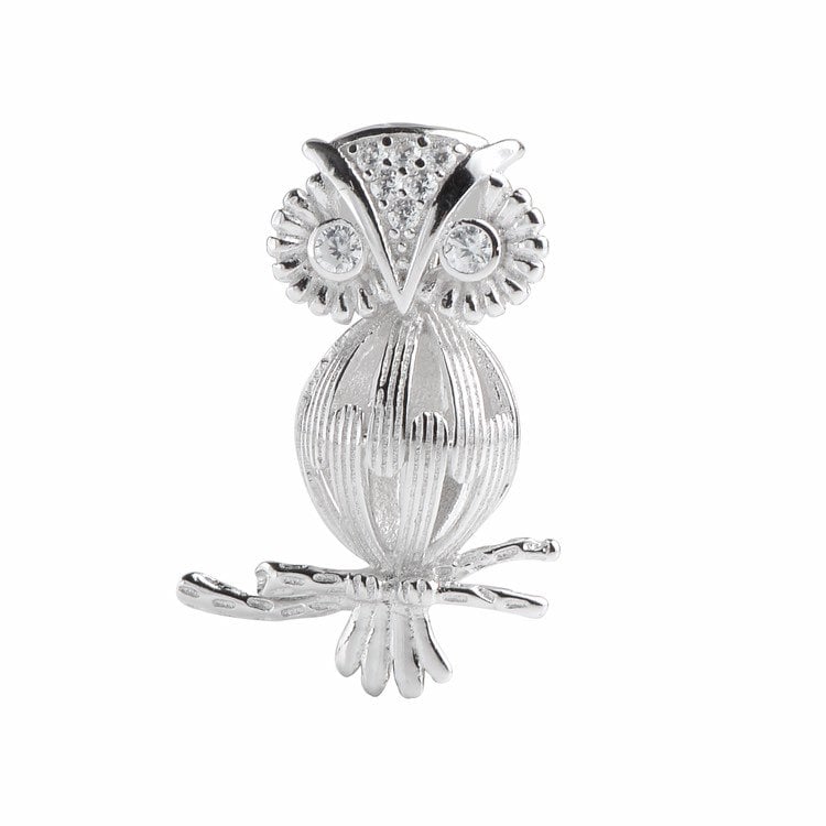 Owl Cage Love Wish Pearl 925 Sterling Silver Pendant Lockets CDSWP41