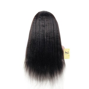 Human Hair Lace Front Wig Kinky Straight image 3
