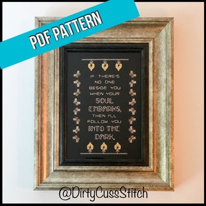 I&#39;ll Follow You Into the Dark Death Cab for Cutie Lyric Cross Stitch Pattern PDF
