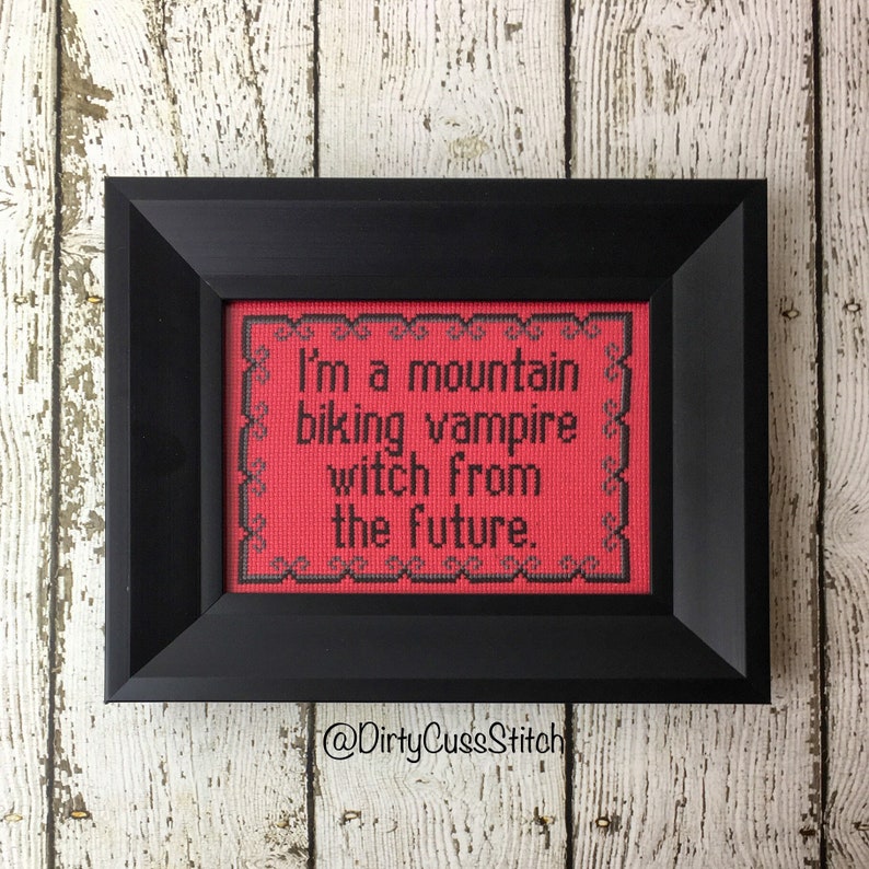Mountain Biking Vampire Witch From the Future Framed Cross | Etsy
