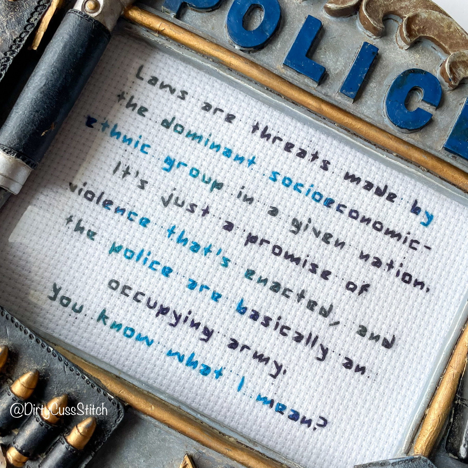 Brennan Lee Mulligan Law Quote Police Framed Cross Stitch - Etsy