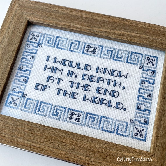 Song Of Achilles Fanart Framed Cross Stitch Etsy