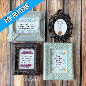 Sassy Stitches mini cross stitch PDF pattern set
