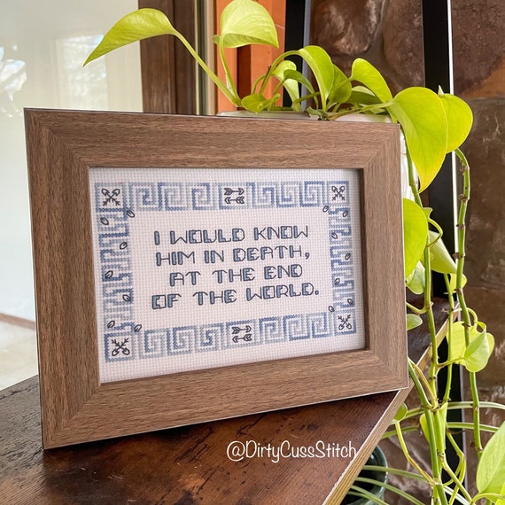 Song Of Achilles Fanart Framed Cross Stitch Etsy