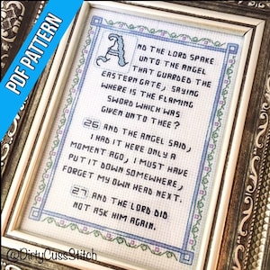 Aziraphale Good Omens quote cross stitch pattern PDF