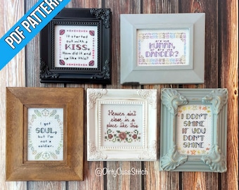 The Killers lyric inspired mini cross stitch PDF pattern set