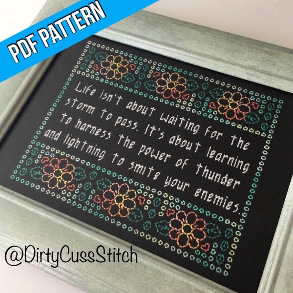 Smite Your Enemies cross stitch pattern PDF download