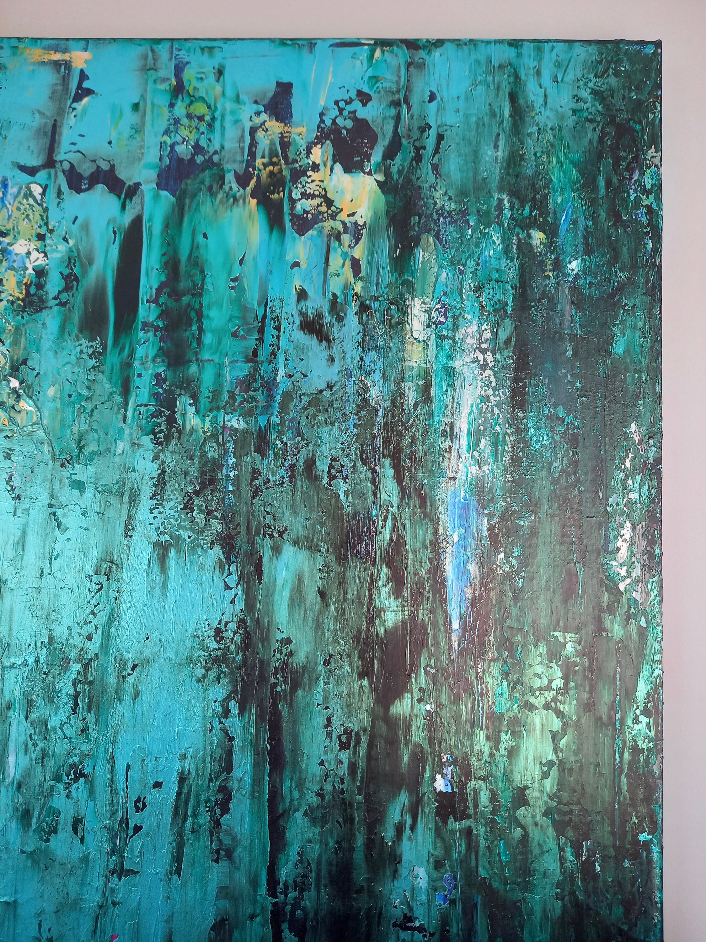 Abstracted Art, Painting on Canvas, Large Handpainted Wall Decor With