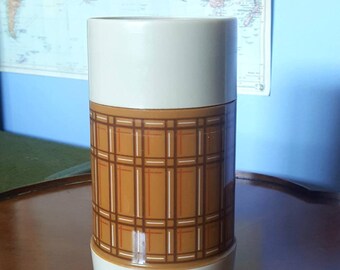 Vintage Aladdin Brown Plaid Thermos