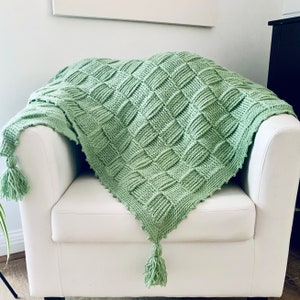 Crochet Pattern for Sage Green Blanket