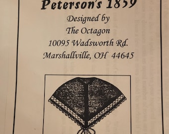 Knit Pattern Knitted Pelerine Sontag Civil War 1850s 1860s Pattern 19th Century Attire Dress Accessory Victorian New