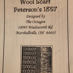 Crochet Pattern Wool Scarf Civil War 1850s 1860s Pattern 19th Century Attire Dress Accessory Victorian New