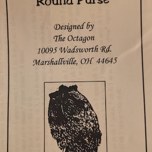 Crochet Pattern Round Purse Reticule Civil War 1850s 1860s Pattern 19th Century Attire Dress Accessory Victorian New