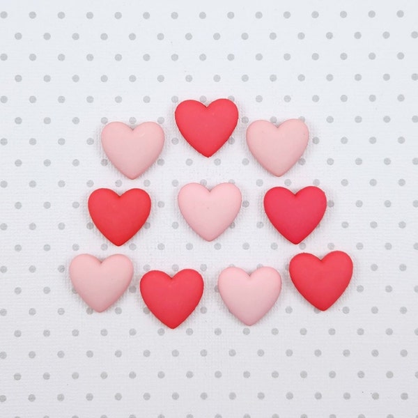 SUPER STRONG! Pink Matte Heart Magnets, Set of 10, Light Pink/Dark Pink, I Love You Magnets, Pink Heart Magnets, Valentine's Day Magnets, XO