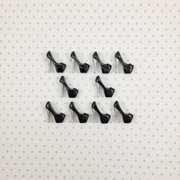 SUPER STRONG! Black Stilettos Decorative Magnets, Set of 10, High Heel Magnets, Shoe Magnets, Fashion Magnets, Burlesque, Platform Heels