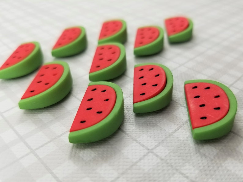 Neodymium Magnets Resin Magnets Picnic Watermelon Decorative Magnets Foodie Magnets Fruit Magnets Summertime Set of 10 SUPER STRONG