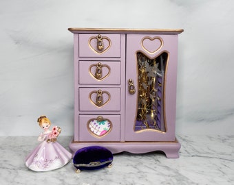 Charming Upcycled Lavender Jewelry Box for Girls