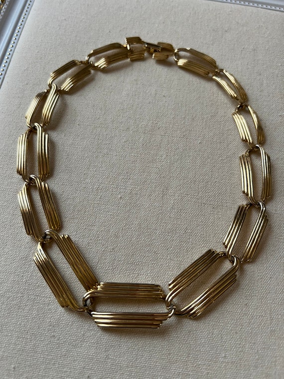 Vintage Gold Statement Necklace/ Retro Necklace/ … - image 1