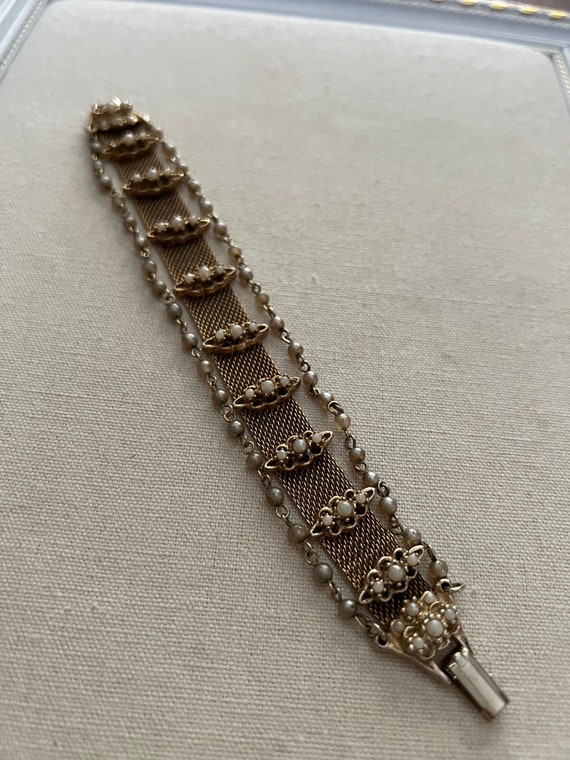 Vintage Reinaldo Gold & Beaded Vintage Bracelet/ … - image 2