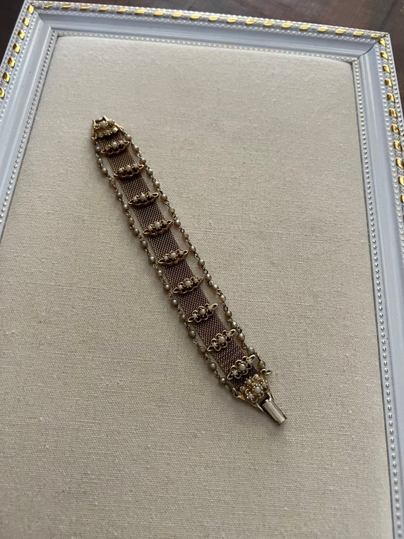 Vintage Reinaldo Gold & Beaded Vintage Bracelet/ … - image 1