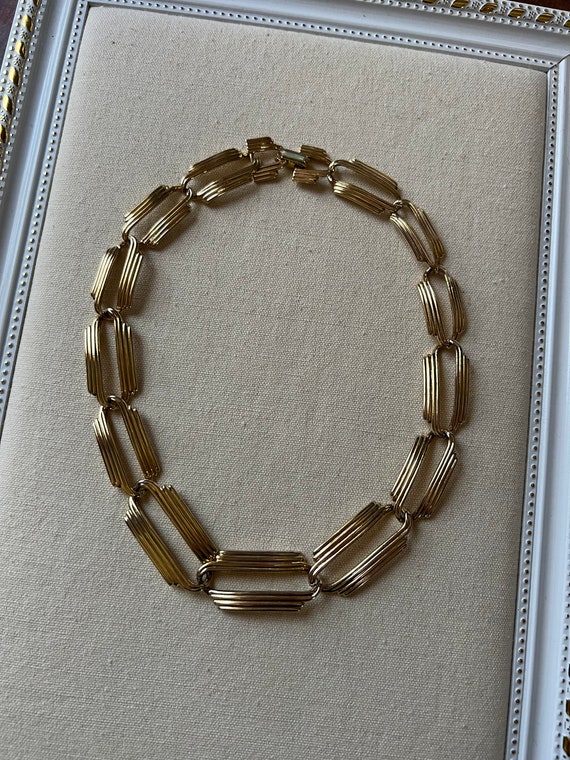 Vintage Gold Statement Necklace/ Retro Necklace/ … - image 3
