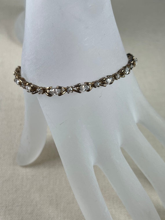 Vintage Sterling Silver Gold Bracelet/ Vintage Br… - image 1