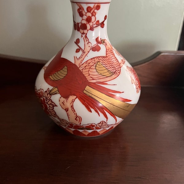 Hand Painted Gold Imari Vase Etsy