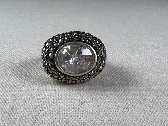 Sterling Silver Vintage Statement Ring/ Vintage S… - image 4