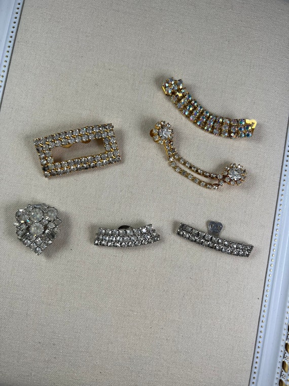 Vintage Rhinestone Dress Clips Lot/ Vintage Shoe … - image 1