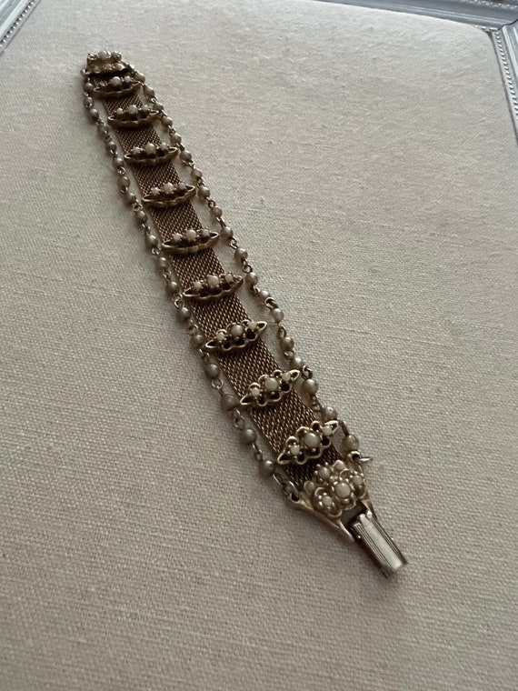 Vintage Reinaldo Gold & Beaded Vintage Bracelet/ … - image 5