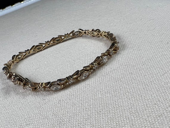 Vintage Sterling Silver Gold Bracelet/ Vintage Br… - image 3