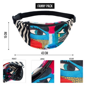 Boho Fanny pack / Canvas heuptas / Cadeau voor vrouwen afbeelding 3