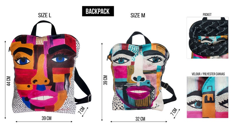 Travel backpack, custom backpack, personalized gift, laptop backpack, handmade backpack, backpack purse, canvas backpack, backpack women image 7