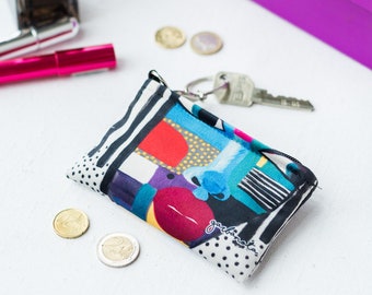 Womens coin pouch wallet - Key ring wallet -  credit card wallet