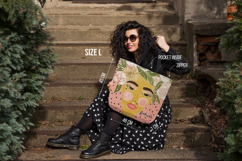 Tote bag canvas market bag vegan diaper bag