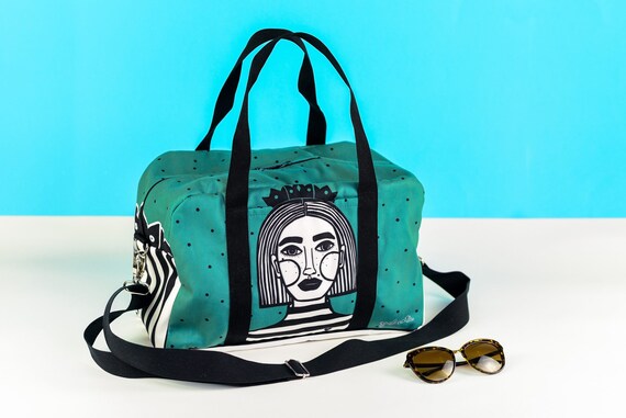 Green Weekender Away Duffle Bag Travel Crossbody Bag Woman Christmas Gift for Her Carryon Bags Overnight Feminine Gym Bag Art Gifts Etsy Ireland