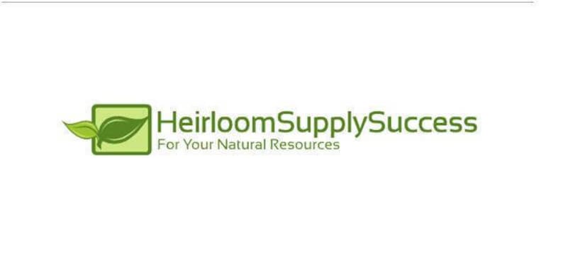 May include: Logo for Heirloom Supply Success, featuring a green leaf design within a square, with the company name and tagline "For Your Natural Resources" in green text. The logo is set against a white background.
