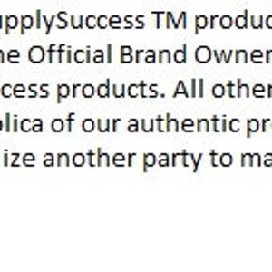 May include: Text on a white background reads: "Genuine HeirloomSupplySuccess TM products may only be purchased from us the Official Brand Owner and only retailer of "HeirloomSupplySuccess products. All other claims to such are false, misleading replica of our authentic products. We do not and will not ever utilize another party to market or sell our Genuine products."