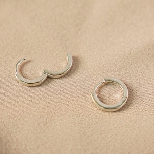 Classic Tiny Huggie Hoop Earrings | 925 Sterling Silver, Sleep And Shower Earrings, Everyday Earrings, Gift For Her and Him