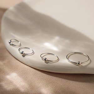 Beaded Mini Hoop Earrings | 925 Sterling Silver, Minimalist Everyday Earrings, Second Hole, Gift for Him or Her