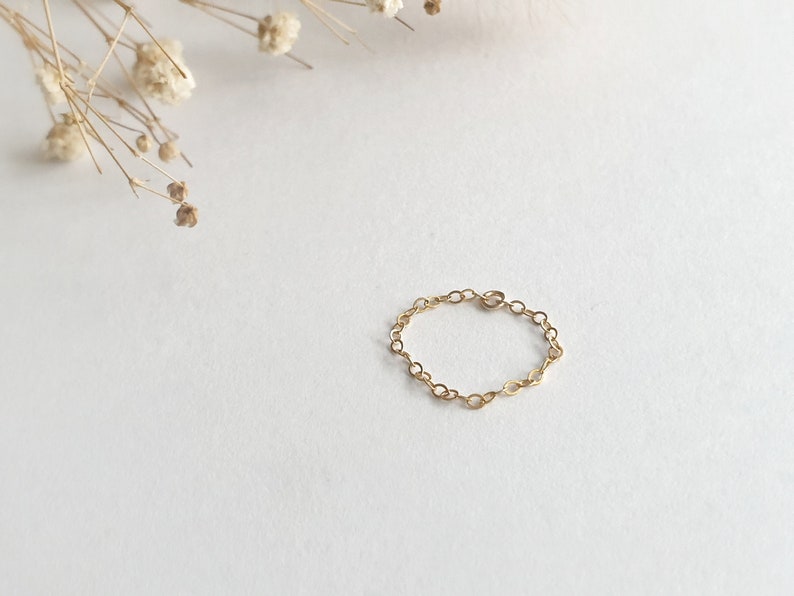 Stacking Rings Minimalist Dainty /& Simple Thin Chain Ring Knuckle Rings bridesmaid gift Customized gift SV92514KGFRose gold