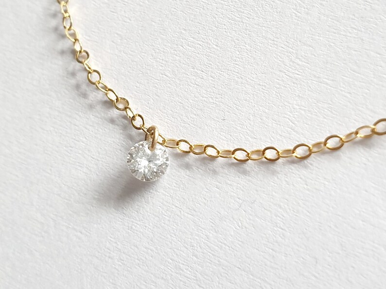 4mm Dainty Swarovski Crystal Necklace Choker Adjustable 925 Etsy