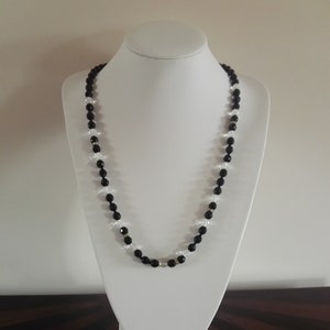 Vintage French Jet Opera Necklace: Austrian Crystal Art Deco Jewellery