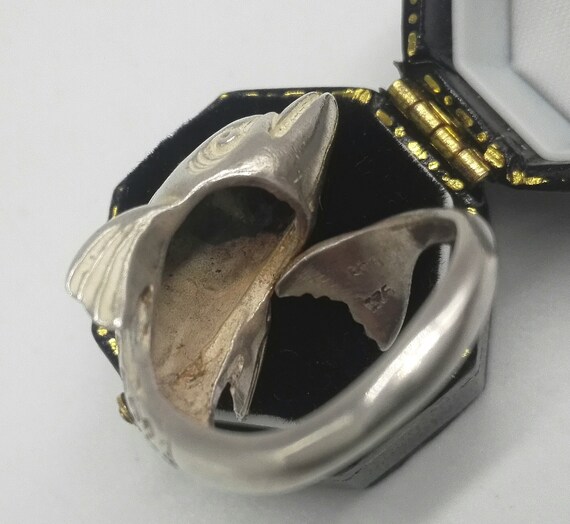 Vintage Flying Fish Ring: Solid 925 Sterling Silv… - image 9