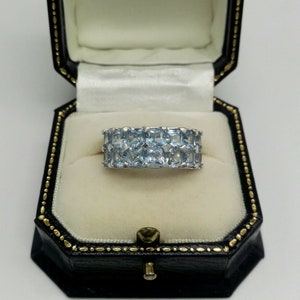 Ice Blue Topaz Sterling Silver Ring - December Birthday (US Size 7 1/2)