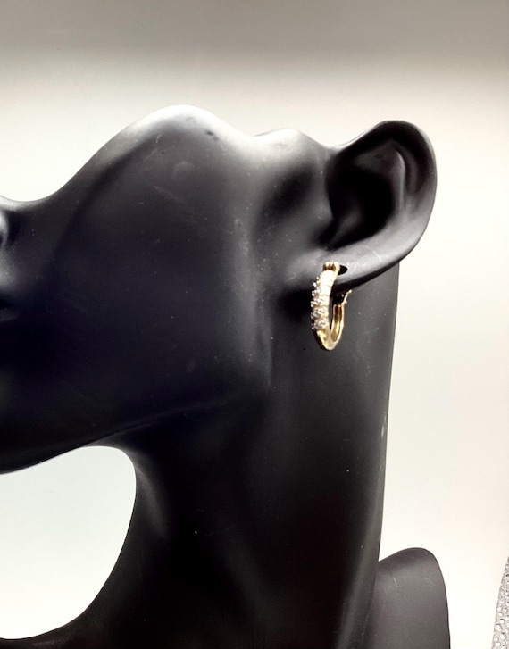 9ct Gold on Solid 925 Silver Earrings Full Hoop Vintage