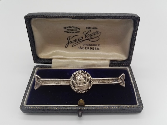 Antique Celtic Ionian Sailing Ship Bar Brooch Scottish Sailing Ship Norse Viking Jewellery