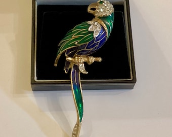 A&S Attwood and Sawyer ブローチ 孔雀 クジャク Vintage Attwood & Sawyer Snake Brooch: 22ct Gold Plated, Swarovski